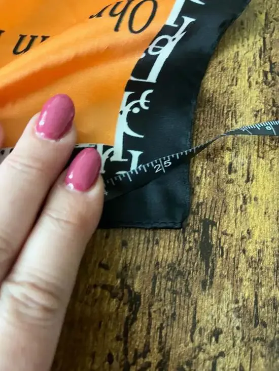 Vintage Style Ohr rsin Doir Orange and Black Chain Print 100% Polyester - Picture 3 of 5